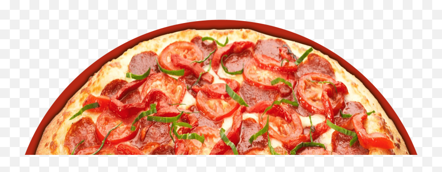 Download Big Half Red Circle Pizza Rising Thin Evensd2017 11 - Big Pizza Image Png,Red Circle Png