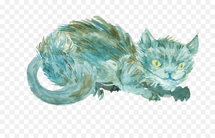 Cheshire Cat In The Hallway - Aquma Watercolor Paint Png,Cheshire Cat Png