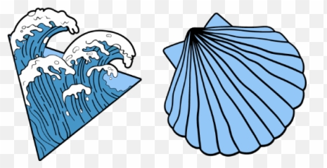 Vsco Girl Ocean Waves And Shell Cursor U2013 Custom - Great Scallop png