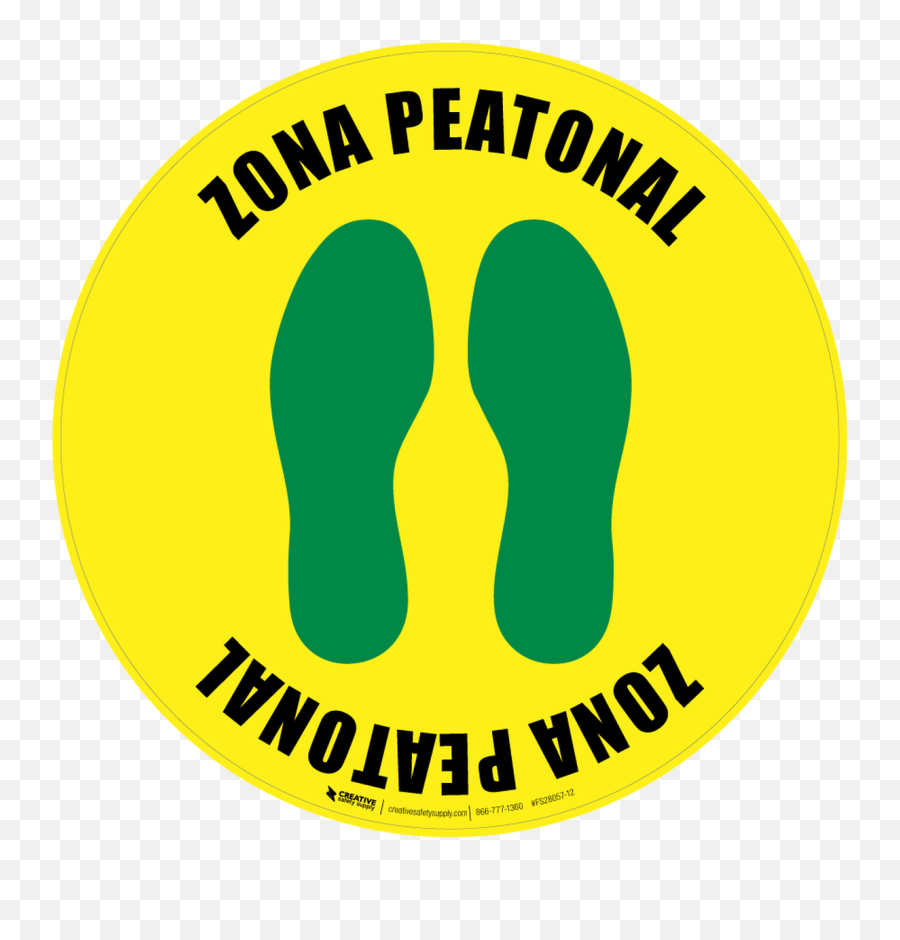 Zone Peatonal Pedestrian Walkway Floor Sign - Big Png,Walkway Png