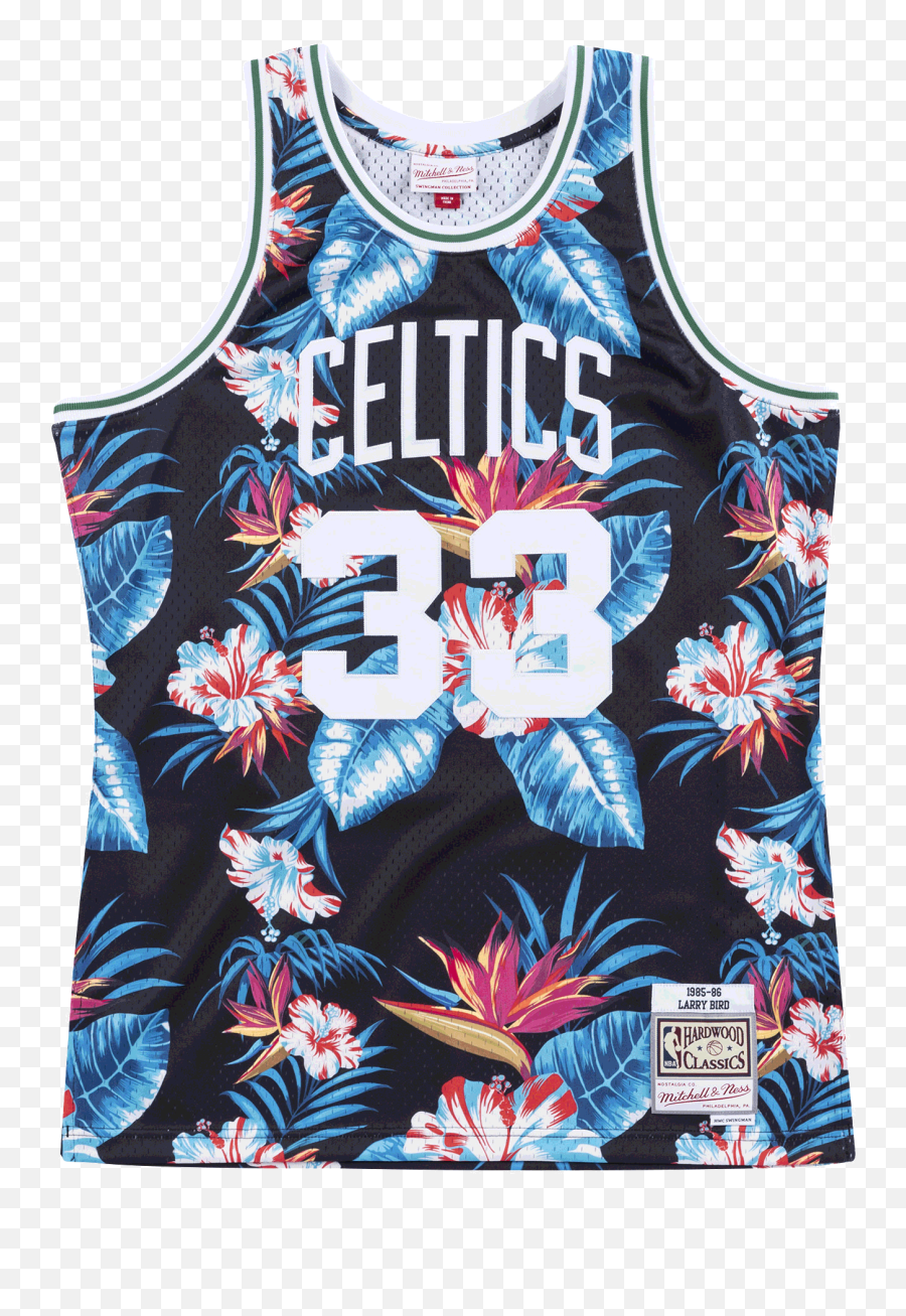 Floral Black Swingman Jersey Larry Bird Boston Celtics - Boston Celtics Jersey Png,Larry Bird Png