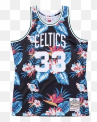 Floral Black Swingman Jersey Larry Bird Boston Celtics - Boston Celtics Jersey Png,Larry Bird Png