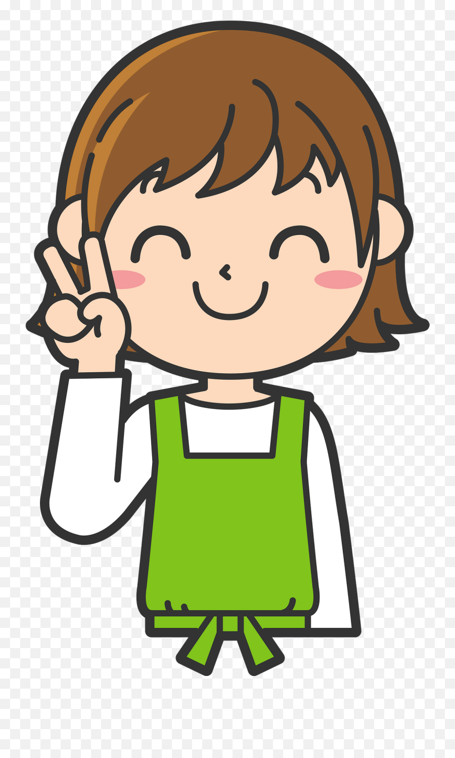 Heidi Female Clerk Is Giving V Sign Clipart Free Download - Happy Png,Female Sign Png