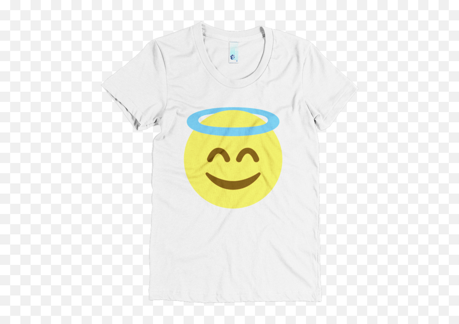 Emoji Clothing - Angel Emoji Tshirt Emoji Clothes Short Sleeve Png,Angel Face Icon