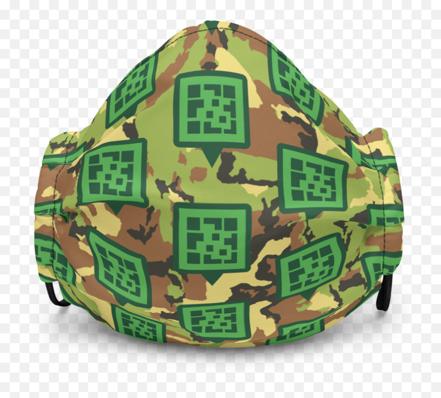 Qr Icon Camo Print Premium Face Mask - Hard Png,Qr Icon