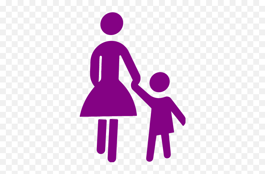 Purple Mother And Child Icon - Free Purple Mother And Child Silhouette Mother And Child Clipart Png,Child Support Icon