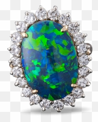 Blue Diamond Png - Black Opal And Diamond Ring