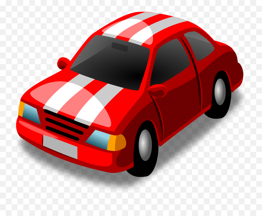 Red Car With White Stripes Clip Art - Transparent Toy Car Clipart Png,Red Car Logo