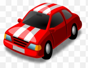 Red Car With White Stripes Clip Art - Transparent Toy Clipart png