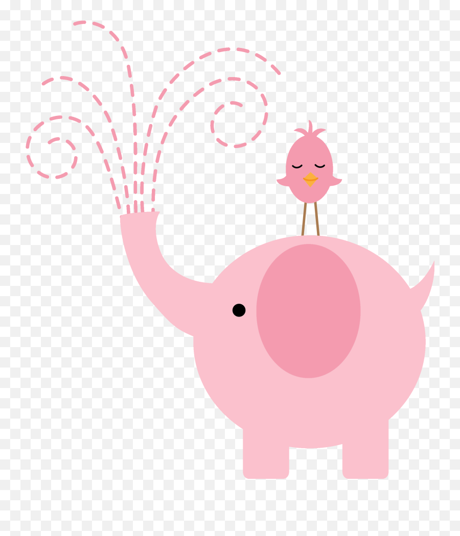 Pink Elephant Clipart For Baby Shower - Pink Elephant Baby Shower Clipart Png,Baby Elephant Png