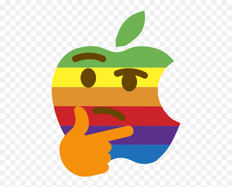 Apple Logo Think Different Clip Art - Thinking Apple Logo Png,Thinking Emoji Png