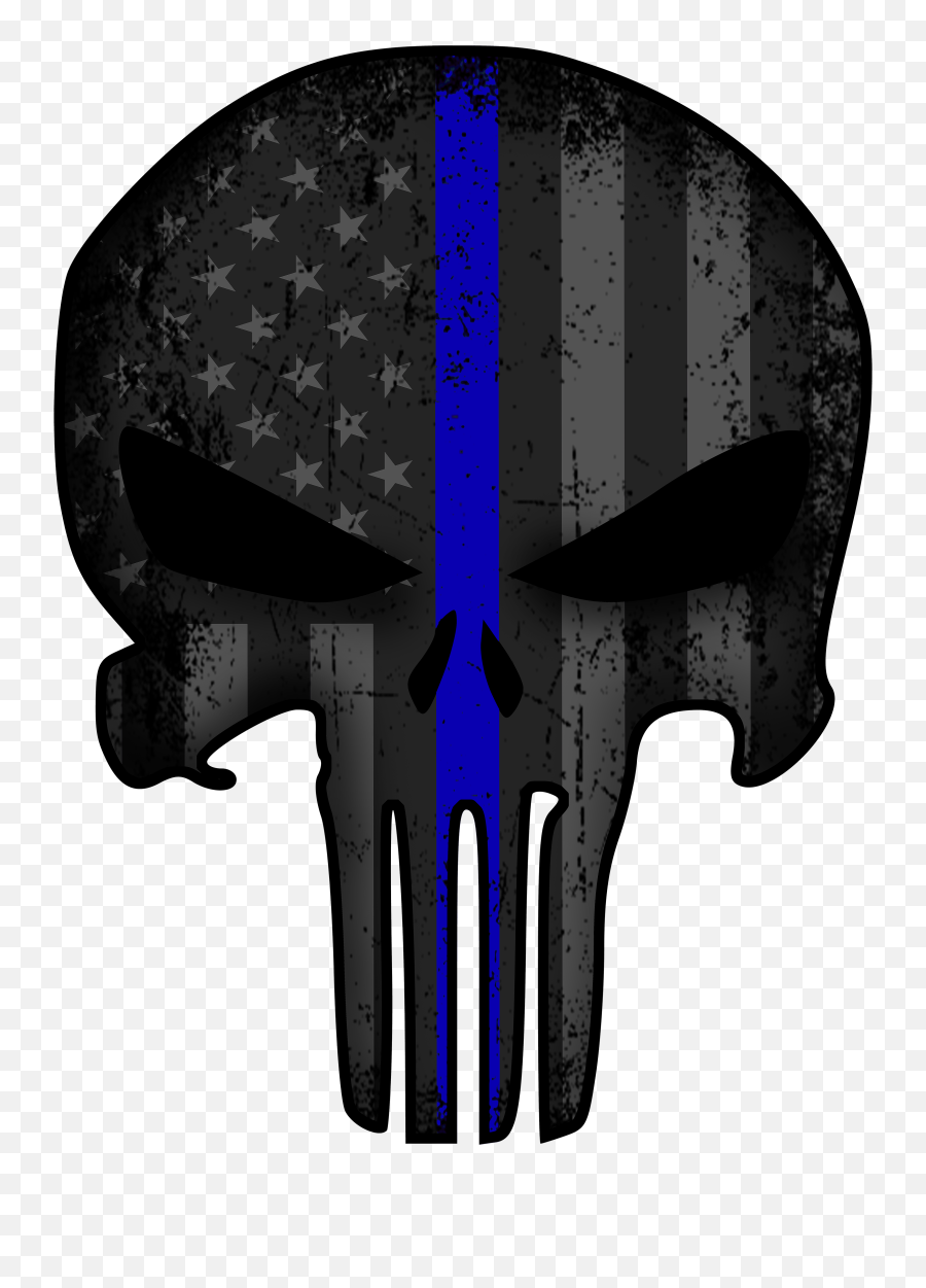 Download Hd Punisher Thin Blue Line - Skull Punisher Png,Thin Blue Line Png