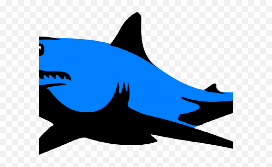 Fins Clipart Blue Shark - Great White Shark Black And White Shark Silhouette Clipart Png,Shark Fin Png