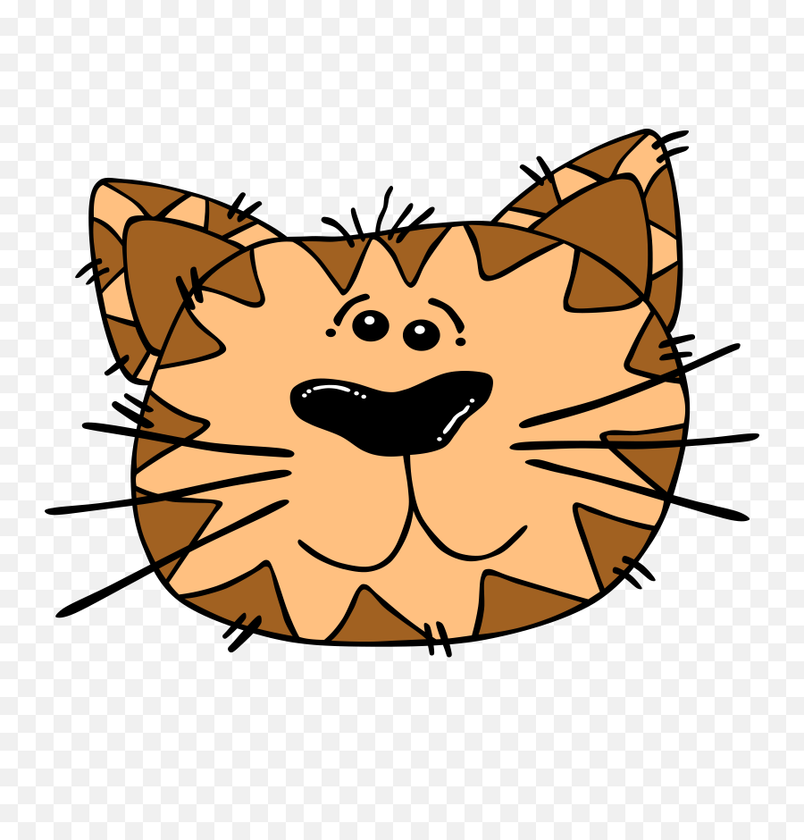 Cartoon Cat Face Clip Art - Vector Clip Art Clipart Cat Face Png,Cat Whiskers Png