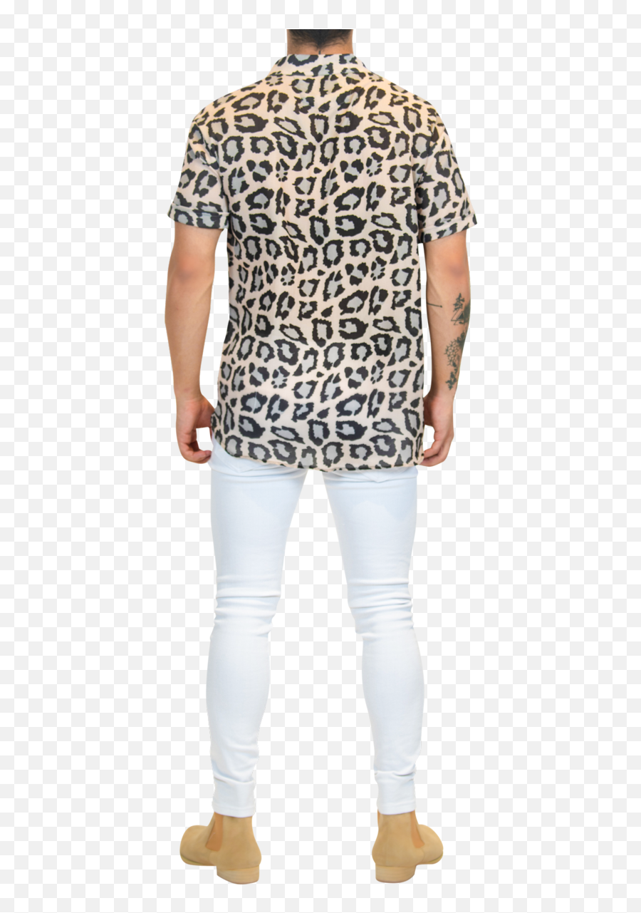 Leopard Print Short - Sleeve Menu0027s Shirt Menu0027s Fashion Polo Shirt Png,Leopard Print Png