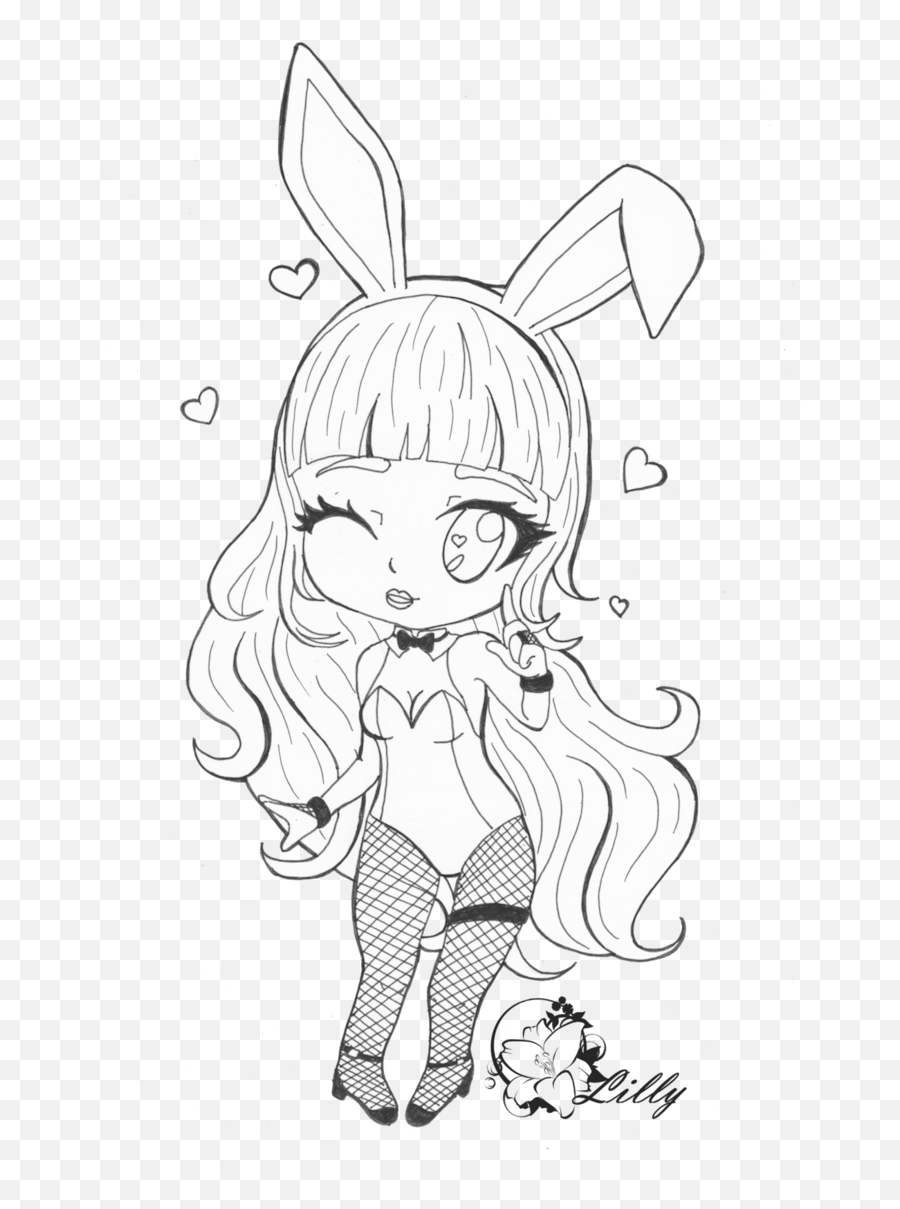 Download Playboy Bunny - Art Png Image With Playboy Bunny Drawing Cute,Playboy Png
