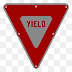 Ts40 Flashing Led Edge Lit Sign - Yield Sign Png,Yield Sign Png