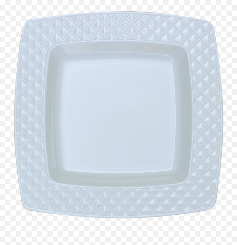 1075 Diamond White Design Plastic Dinner Plate Png