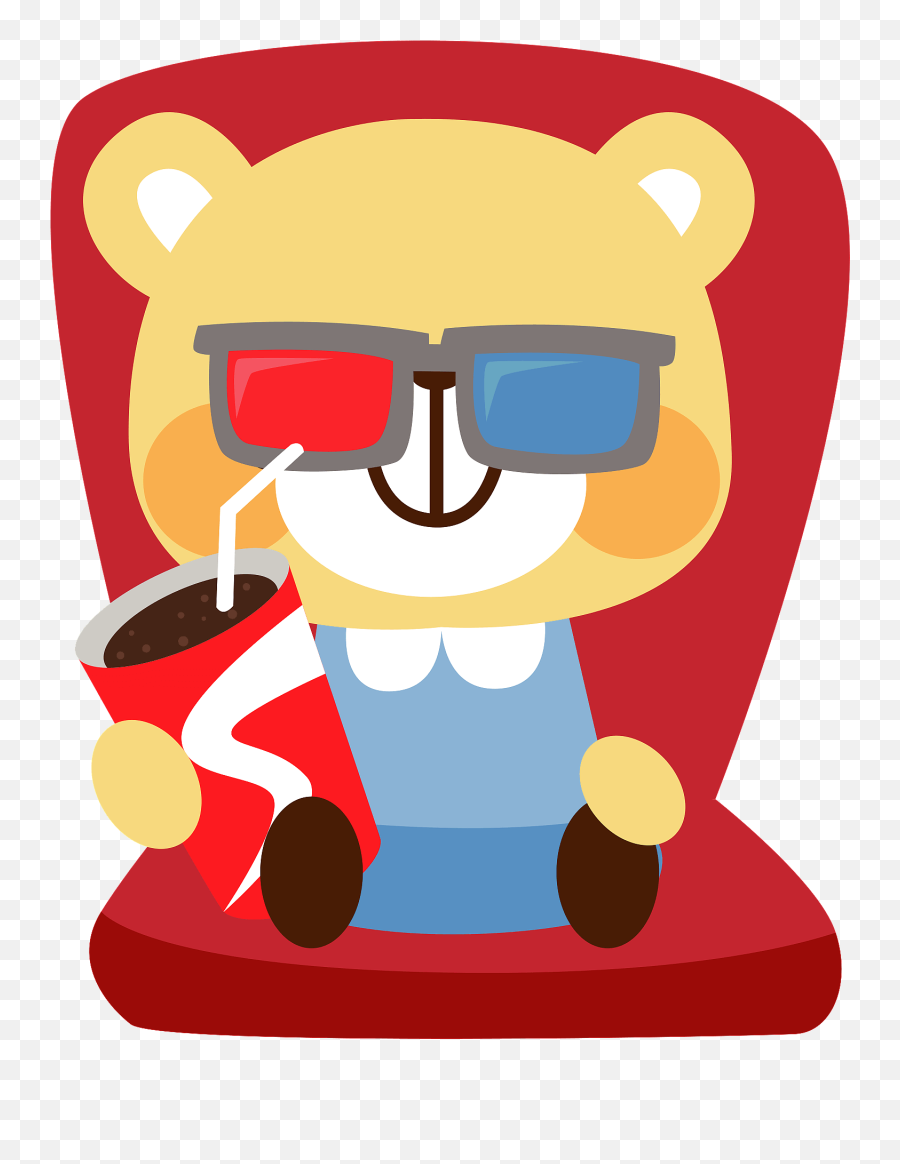 Bear Is Watching A Movie Clipart - Watchhing Movie Cartoon Png,Movie Clipart Png