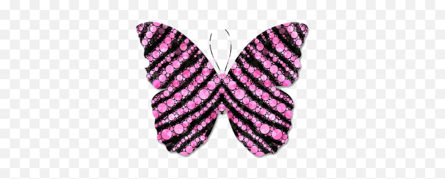 Pink And Black Circles Butterfly - Clipart Transparent Background Pink Butterfly Png,Pink Butterfly Png
