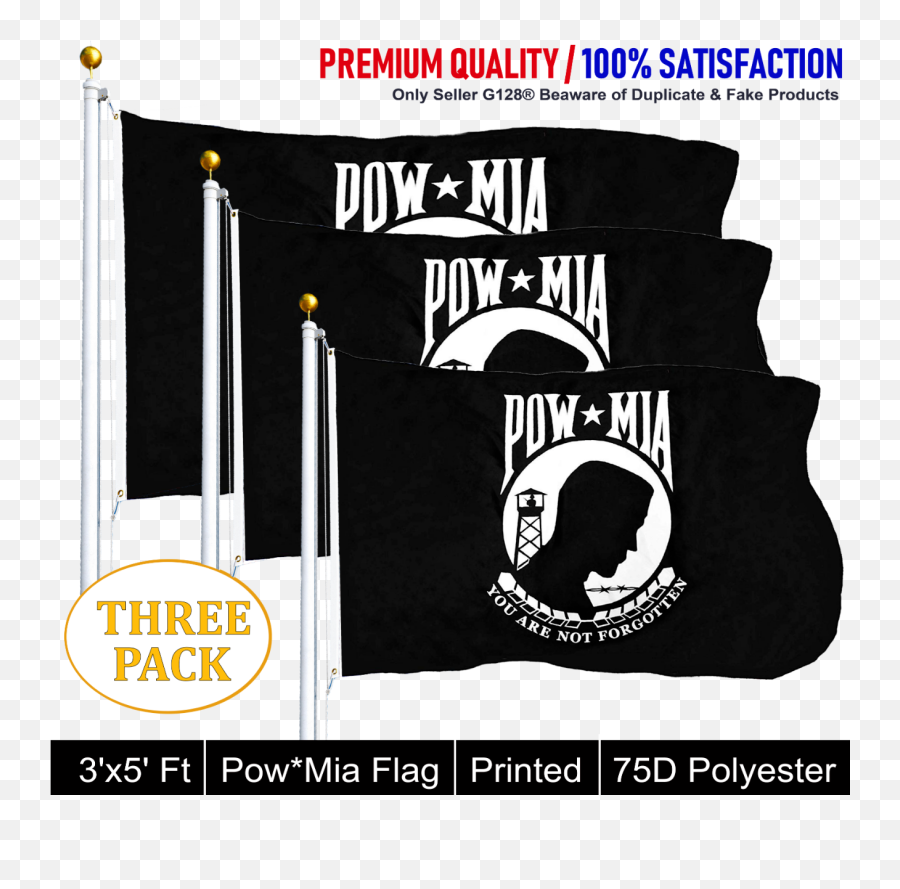 G128 Three Pack Pow - Vertical Png,Pow Mia Logo