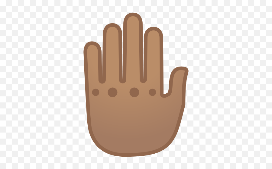 Raised Back Of Hand Medium Skin Tone - Emoji Main Dos Png,Raised Hands Png