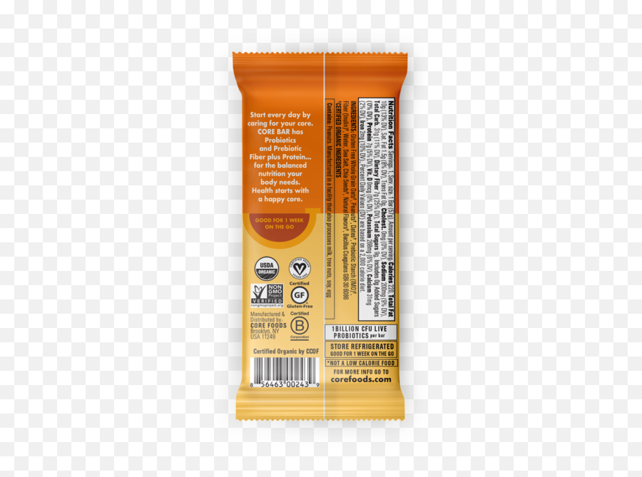 Peanut Butter 8 Bars 2 Oz - Core Bars Nutrition Png,Icon Energy Bar Light