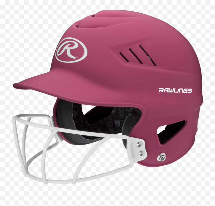 Rawlings Coolflo Osfm Softball Batting Helmet With Face Guard Matte Scarlet - Cascos Para Softbol Femenil Png,Easton Youth Vrs Icon Batting Gloves