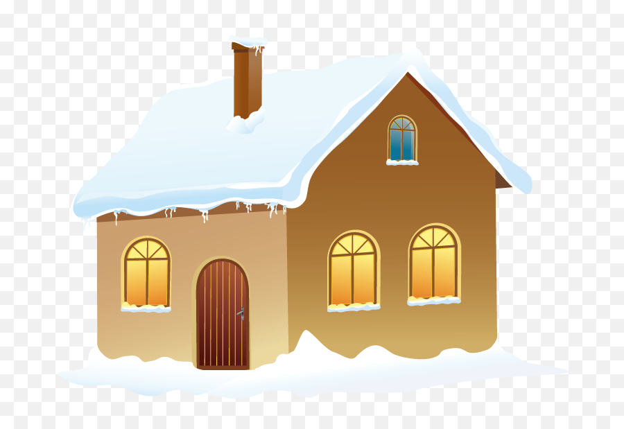 Download Hd Snowy House Clipart - Transparent Snowy House Clipart Png,House Clipart Transparent