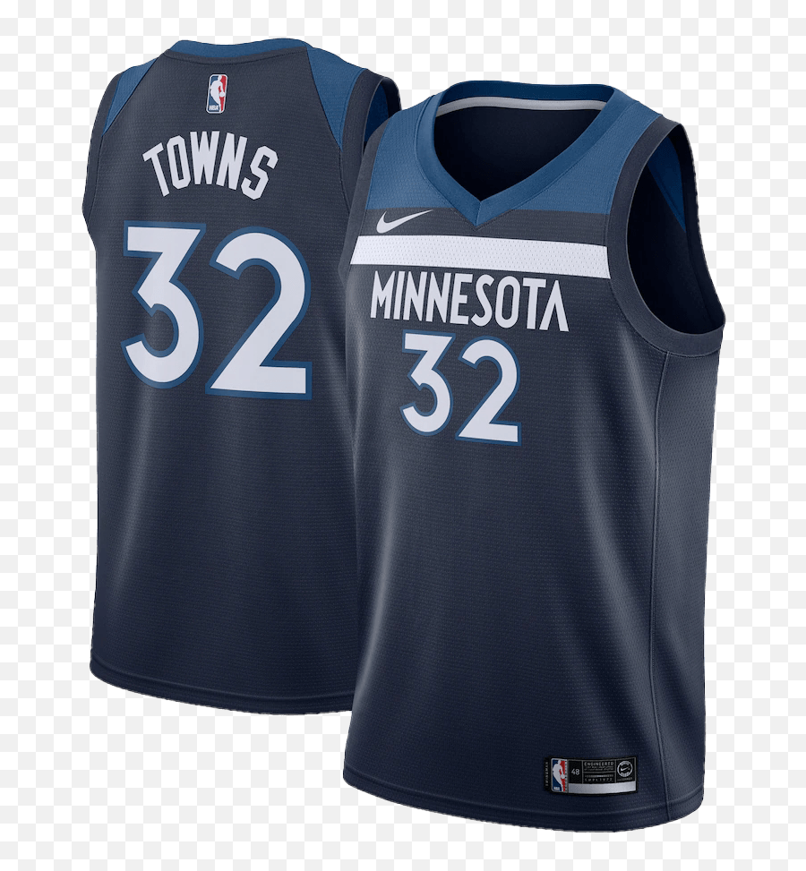 Karl - Anthony Towns 32 Minnesota Timberwolves Swingman Navy Sleeveless Png,Nba Icon Jersey