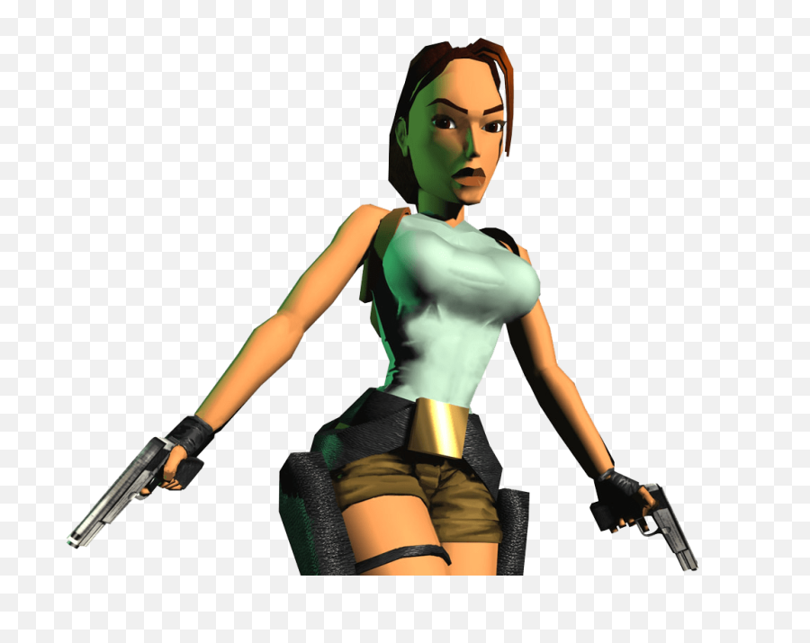 Lara Croft Tomb Raider With Guns Png Image - Purepng Lara Croft Tomb Raider 1,Cartoon Gun Png