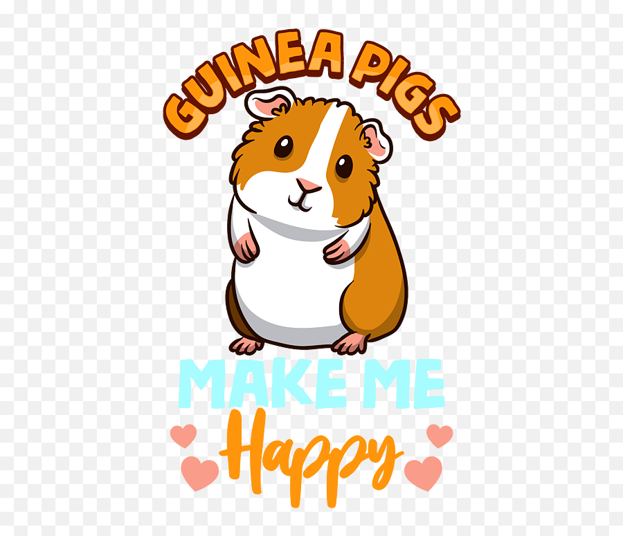 Adorable Guinea Pigs Make Me Happy Shower Curtain For Sale - Happy Png,Guinea Pig Icon