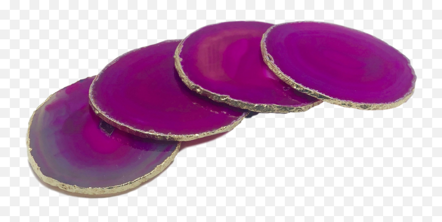 Agate Coasters With Gold Trim Set Of 4 Png
