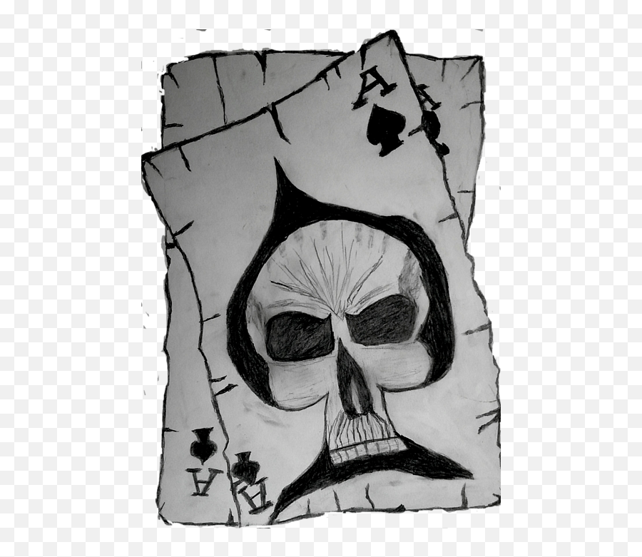 Ace Of Skulls Transparent Background Duvet Cover - Sketch Png,Skull Transparent Background