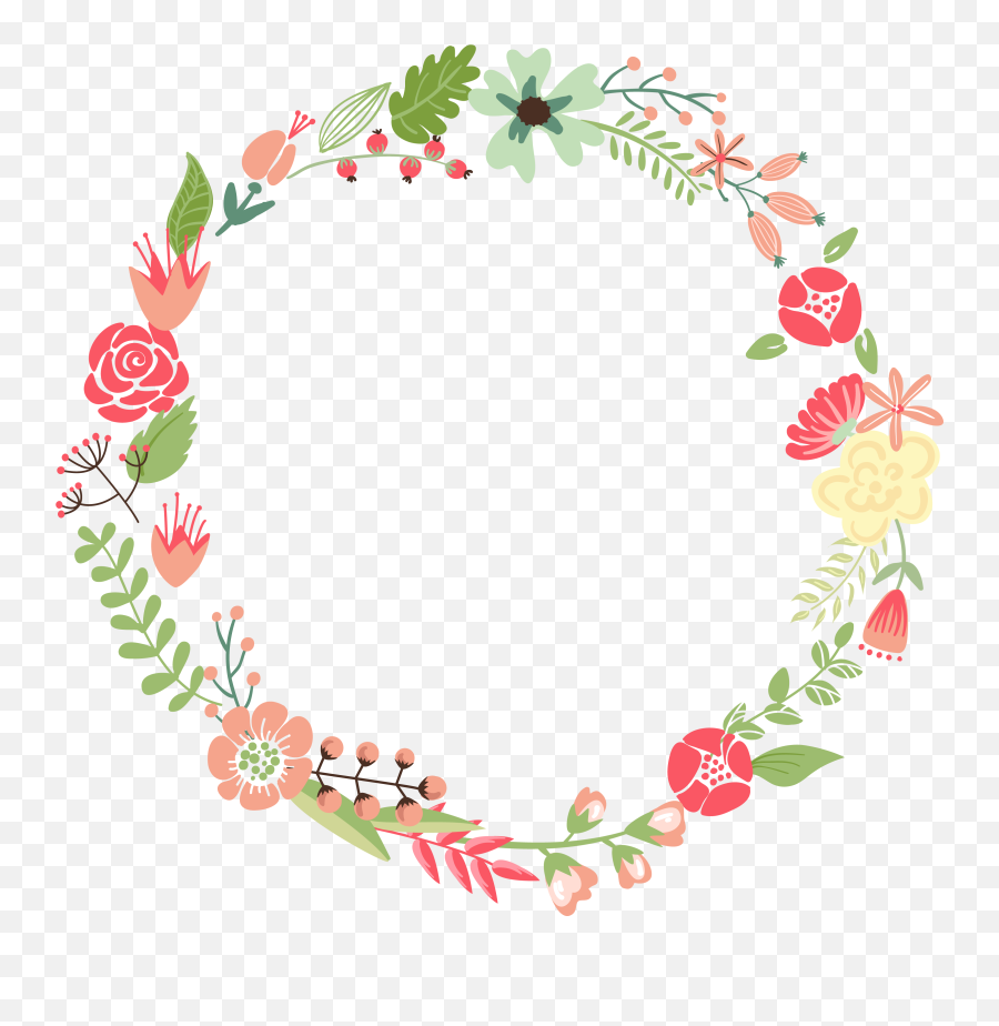 Picture Frames Flower Wreath Clip Art - Flower Circle Transparent Background Png,Flower Wreath Png