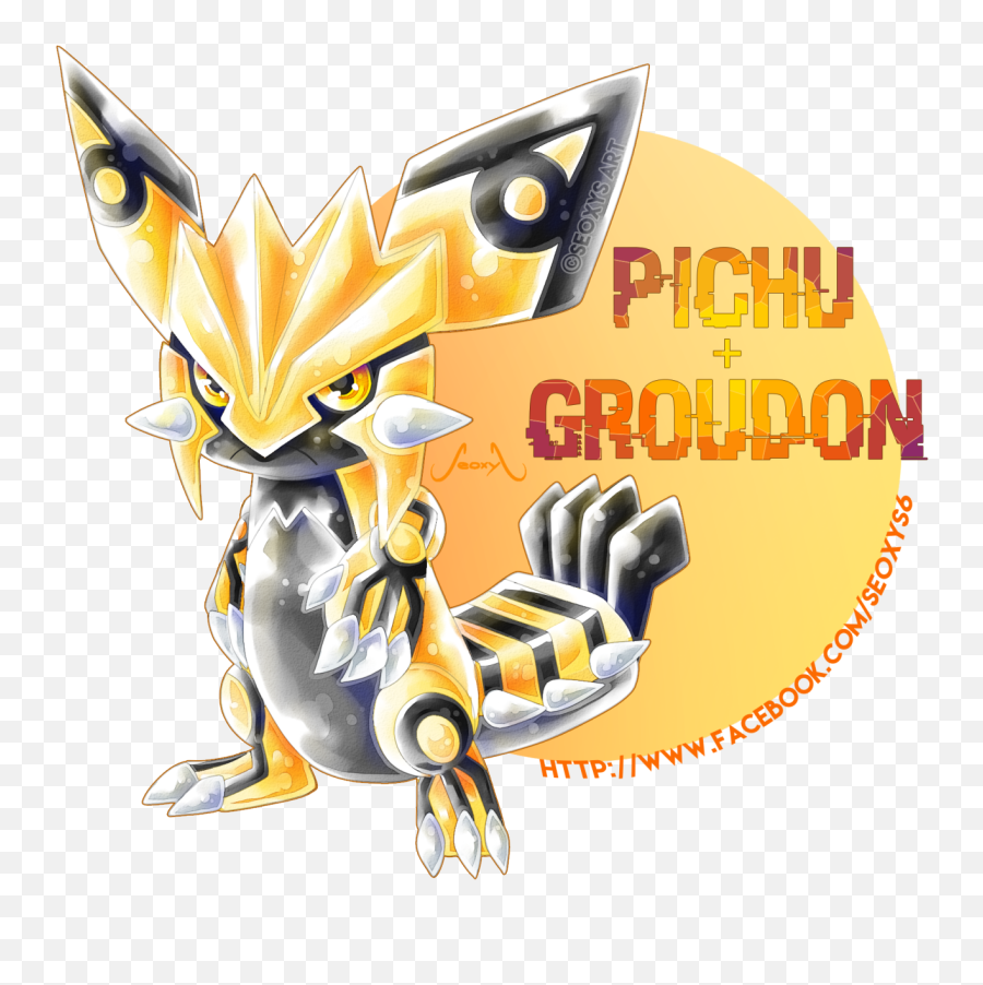 Download Hd Pichu Groudon For More Of - Pokemon Fusions Seoxys Png,Groudon Png