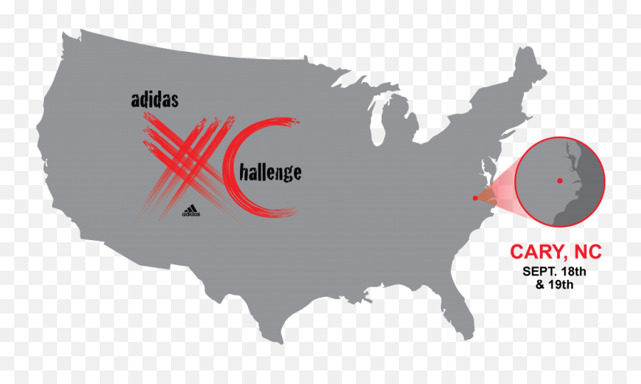 Adidas Xc Challenge - Us States Map Png,Addidas Logo