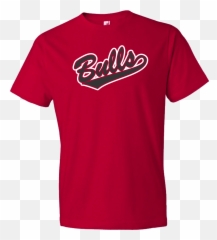 Bulls Black Script Red Tee - Iowa State Wrestling T Shirts Png,Black Bulls Logo