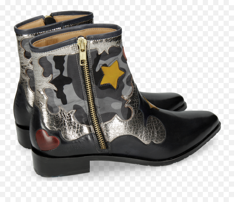 Marlin 12 Navy Cromia Gunmetal Camo Satin Blue Stars Yellow - Motorcycle Boot Png,Blue Stars Png