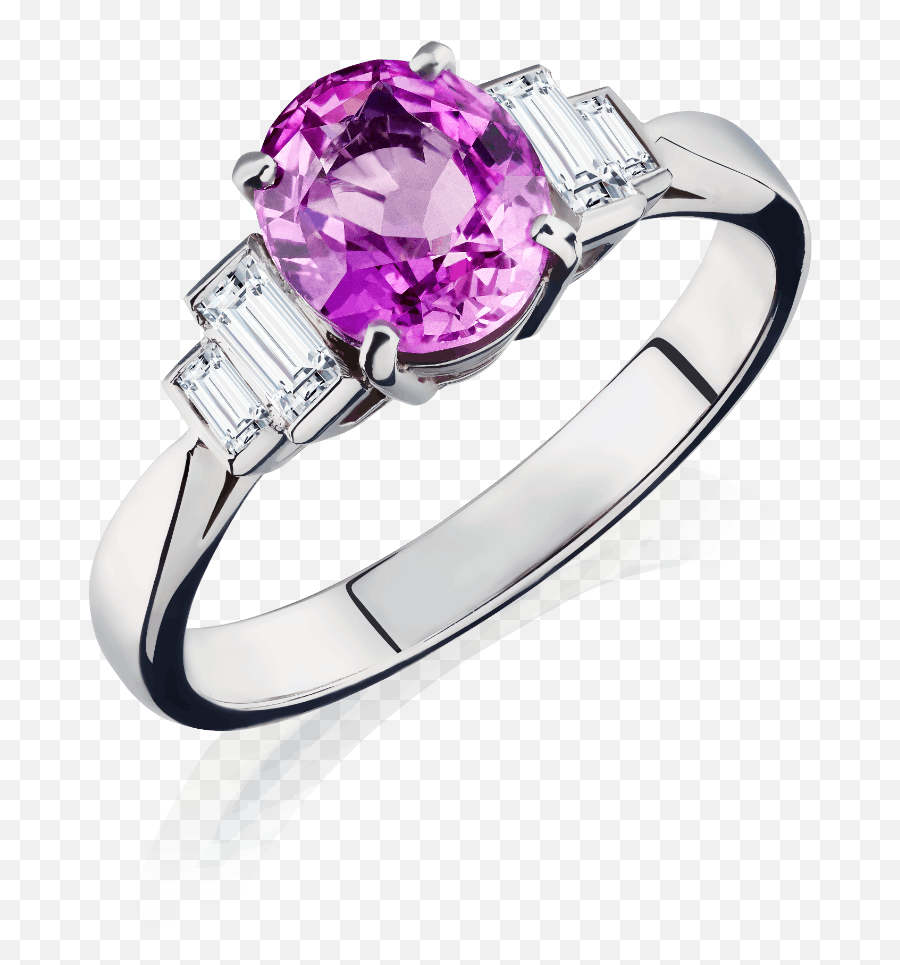 Natural Purple - Pink Sapphire And Diamond Ring 721 Ring Png,Purple Diamond Png