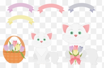 Easter Cat Transparent Background Png Arts - Yawns