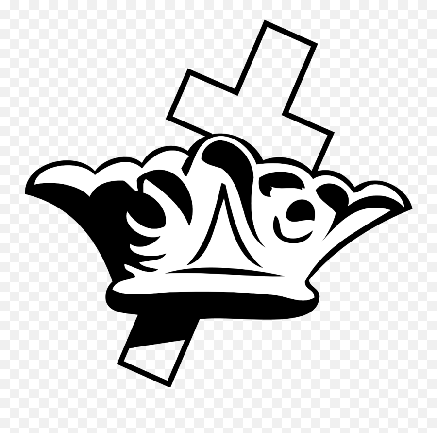 4570book Crown Clipart Black And White Png Church In Pack - Cross And Crown,Crown Outline Png