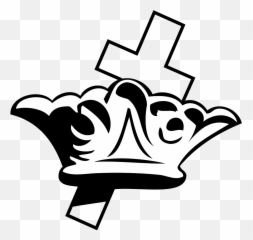 4570book Crown Clipart Black And White Png Church In Pack - Cross