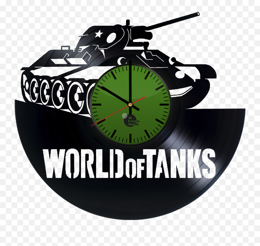 World Of Tanks Wot Wargaming Handmade Vinyl Record Wall Clock Png Logo
