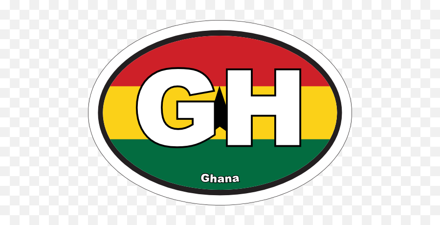 Ghana Gh Flag Oval Sticker - Dot Png,Ghana Flag Png