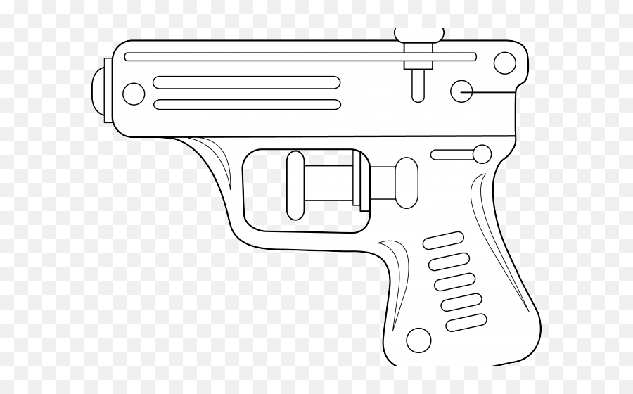 Guns Clipart Line Art - Water Gun Clip Art Black And White Png,Squirt Gun Png