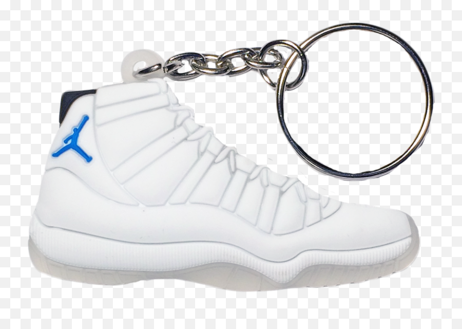 Nike Jordan 11 Xi All White Blue Legend 2d Flat - Lace Up Png,Jordan Shoe Png
