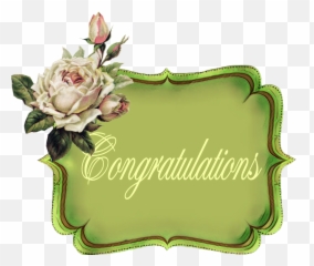 Congratulations Text Label Vintage Roses - Momu0027s Treasured png