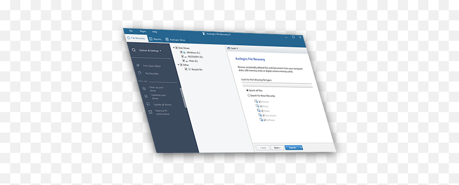 File Recovery Software Downoad U2014 Auslogics - Vertical Png,Hard Drive Icon Missing Windows 7