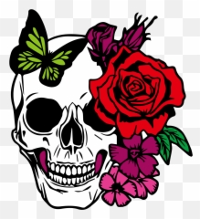 Member Onlyhtvront Free Svg File For Download - Skull with Shilouette Cross Stitch Patterns png